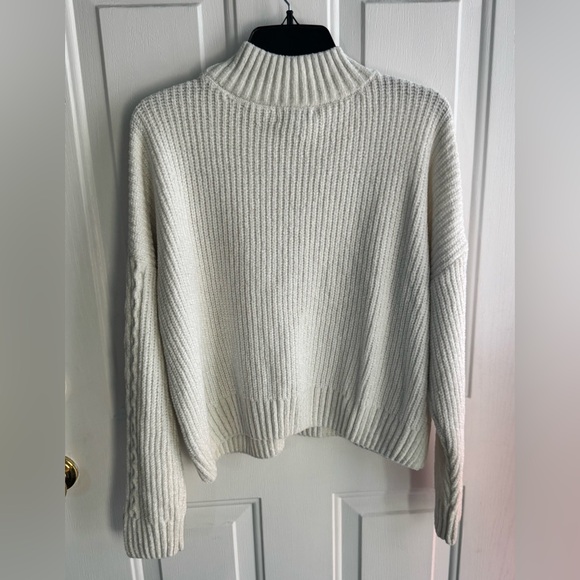 RACHEL ZOE Ivory Cable Knit Mock Neck Sweater women’s Size L (NWOT) - Picture 5 of 8